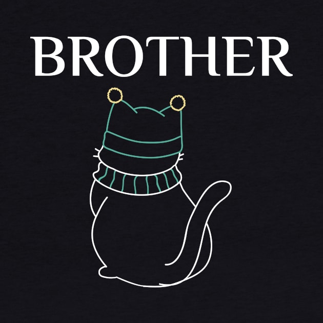 funny matching family cat design, brother by the christmas shop